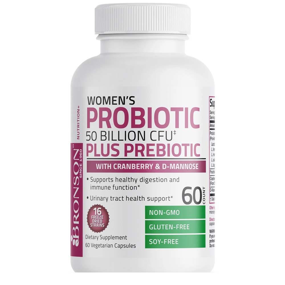 Probiotic Plus Prebiotic pentru Femei 50 miliarde CFU 60 capsule vegetariene Bronson