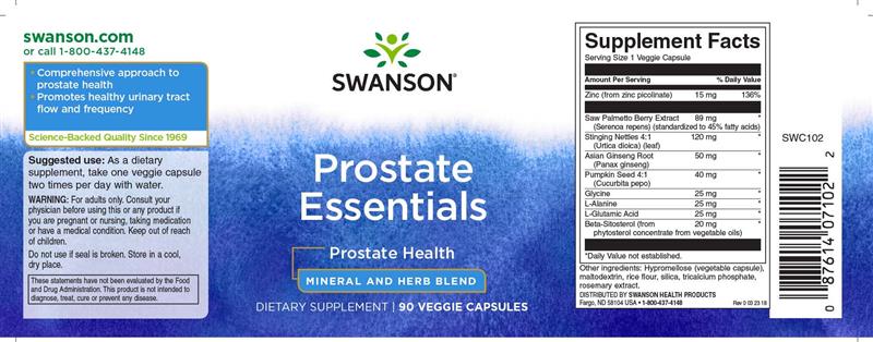 Prostate Essentials 90 capsule Swanson