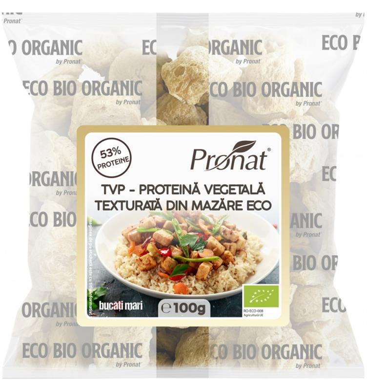 Proteina Vegetala Texturata din Mazare Bio 100 grame Pronat