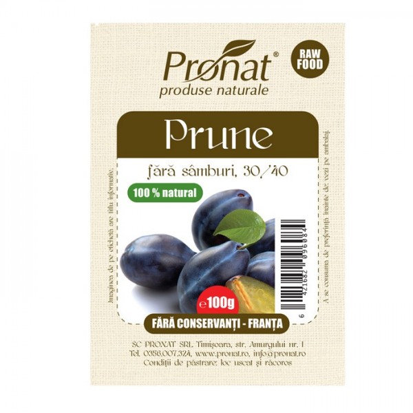 Prune Fara Conservanti si Samburi Pronat 100gr