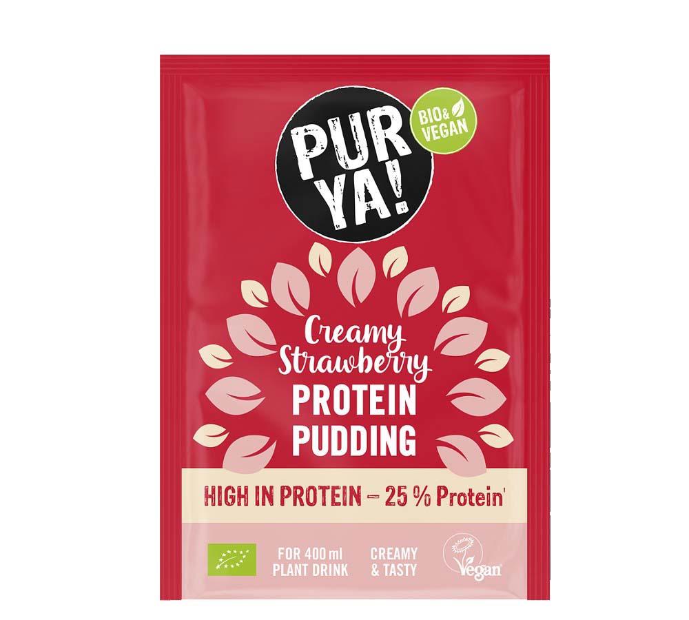 Pudra de Budinca Proteica cu Capsuni Eco 44 grame Pur Ya