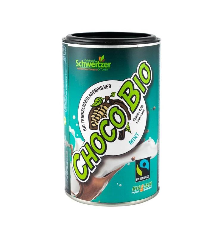 Pudra de Cacao Bio cu Menta pentru Ciocolata Calda Schweitzer 250gr