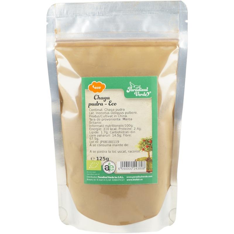 Pudra de Ciuperci Chaga Eco 125gr Paradisul Verde