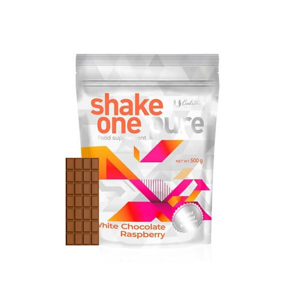 Pudra de Proteina cu Aroma de Ciocolata Alba si Zmeura Shake One 500gr CaliVita