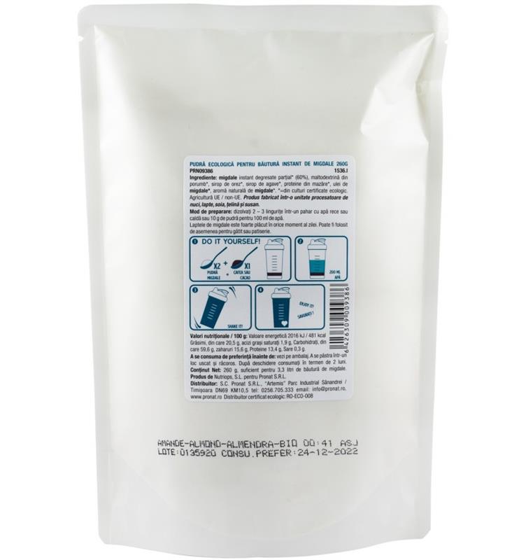 Pudra pentru Bautura Instant de Migdale Bio 250 grame Pronat