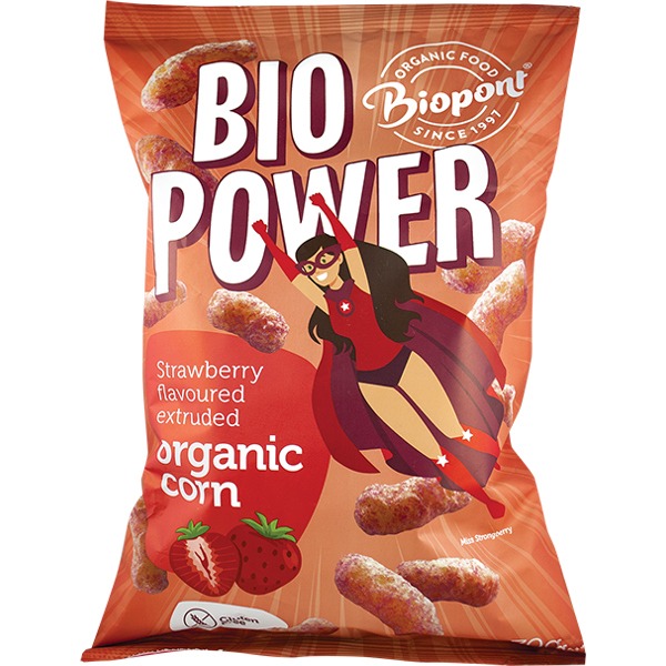 Pufuleti cu Capsuni Bio Power 70gr Biopont