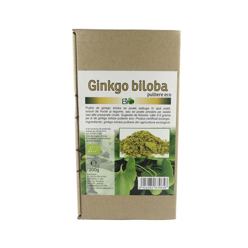 Pulbere Ginkgo Biloba Bio 200 grame Deco Italia