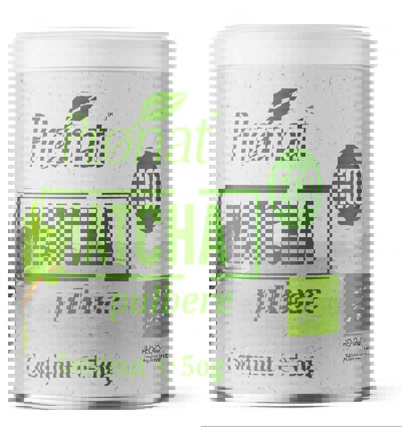 Pulbere Matcha Eco 50 grame cu Lingura Dozatoare pentru Matcha Pronat