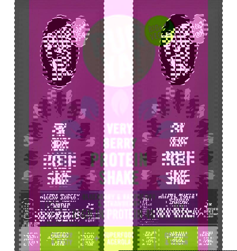 Pulbere pentru Shake Proteic cu Fructe Rosii 46% proteina Eco 30 grame Pur Ya