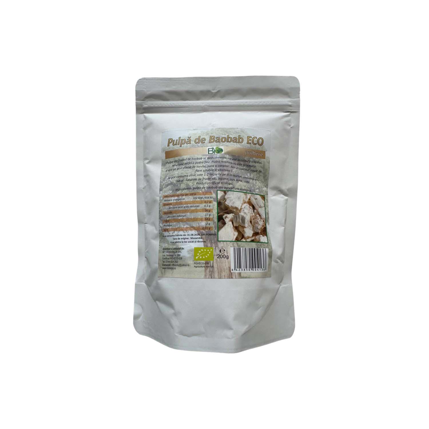 Pulbere Pulpa Baobab Bio 200 grame Deco Italia