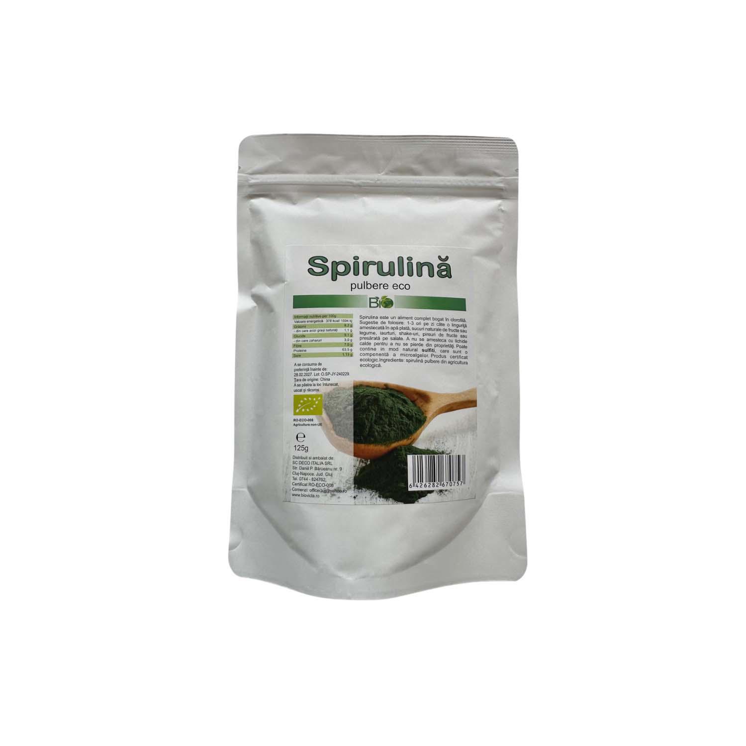 Pulbere Spirulina Bio 125 grame Deco Italia