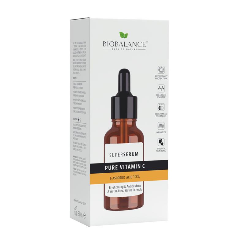 Pure Vitamin C, Acid L-Ascorbic 10% Super Serum 30 mililitri BioBalance