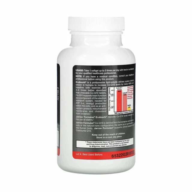 Q-absorb CoQ10 Coenzima Q10 - Kaneka 100 miligrame Jarrow Formulas, 120 softgels