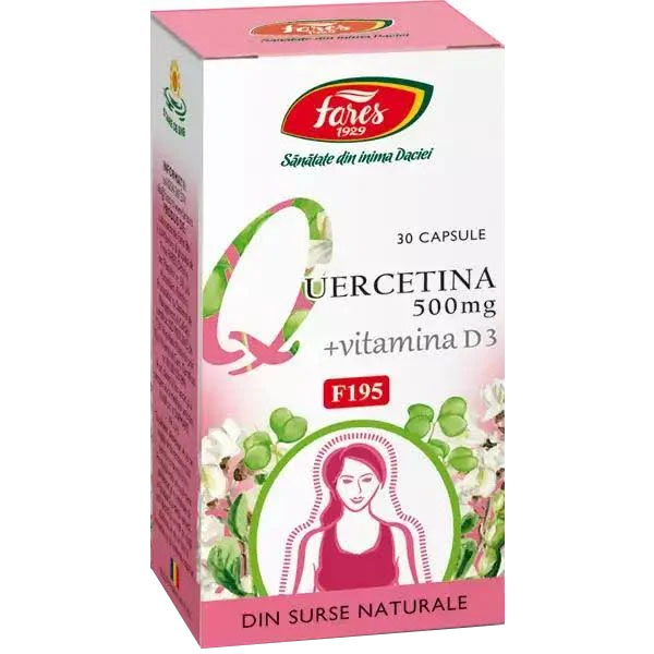 Quercetina 500 miligrame cu Vitamina D3 30 capsule Fares