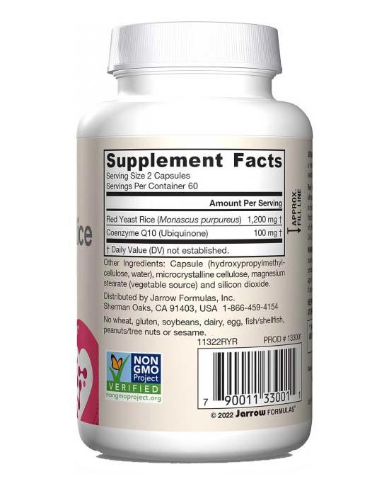 Red Yeast Rice (Drojdie de Orez Rosu) + Coenzima Co-Q10 120 capsule Jarrow Formulas