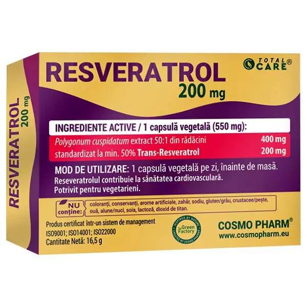 Resveratrol 200 miligrame 30 capsule Cosmo Pharm