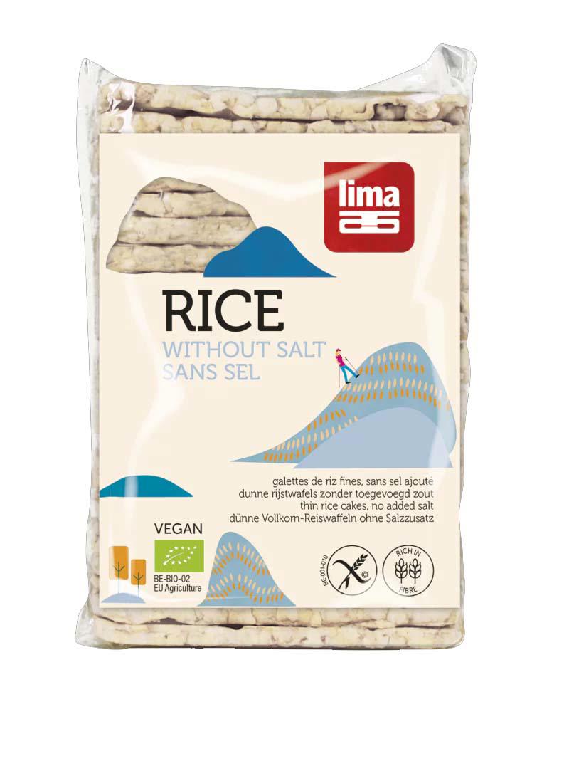 Rondele Subtiri Rectangulare din Orez Expandat fara Sare Bio Lima 130gr