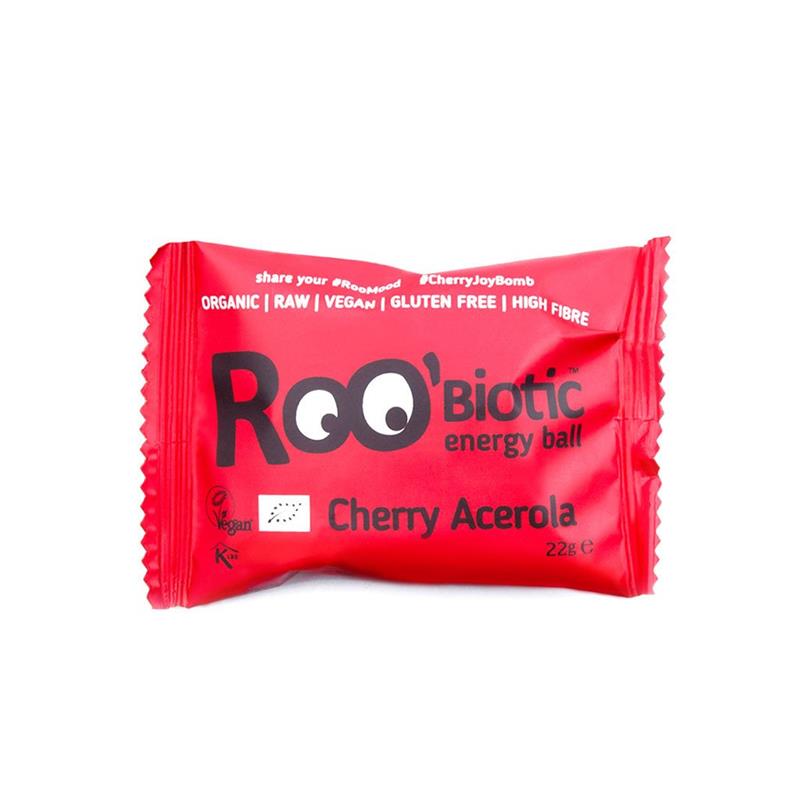 Roobiotic Energy Ball Cirese si Acerola Bio Dragon Superfoods 22gr