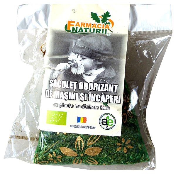 Saculet Odorizant pentru Incaperi si Masina Bio 20gr Farmacia Naturii