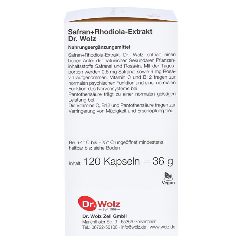 Safran + Rhodiola Extract 120 capsule Dr.Wolz