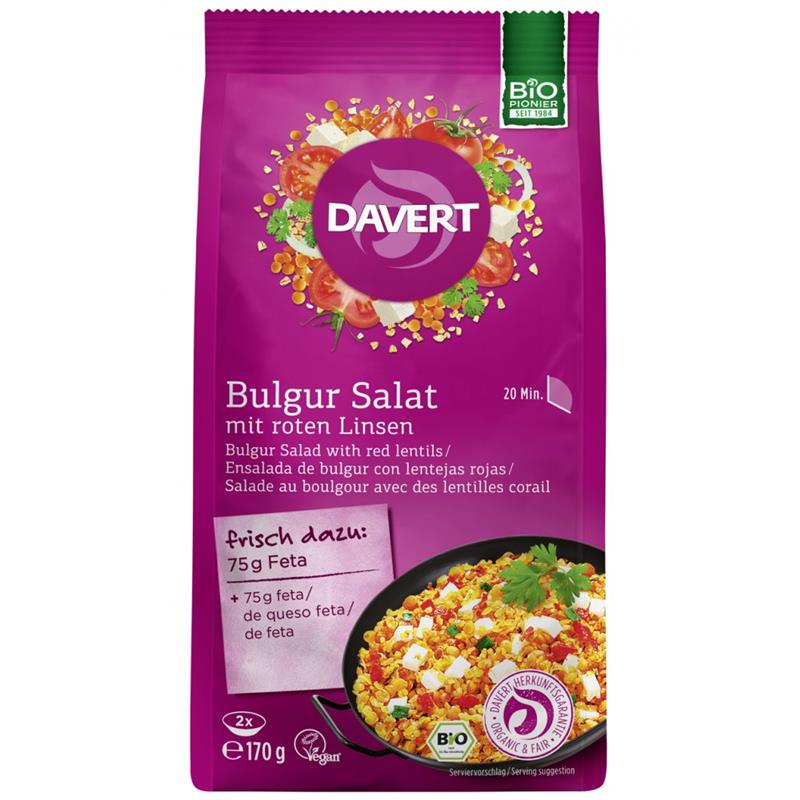 Salata de Bulgur cu Linte Rosie Bio 170 grame Davert