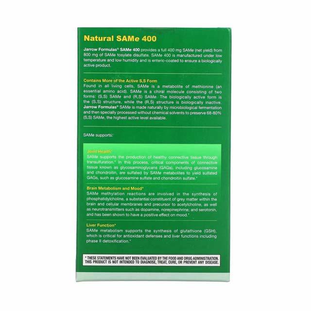 SAMe 400 miligrame (S-Adenozilmetionina) 60 tablete Jarrow Formulas
