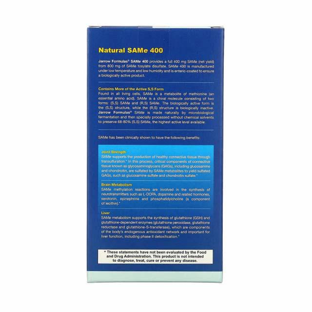 SAMe 400 (S-Adenozilmetionina) 400 miligrame 30 capsule Jarrow Formulas