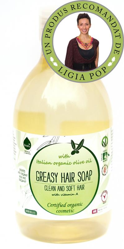 Sampon Ecologic cu Ulei Masline pentru Par Gras Biolu 300ml