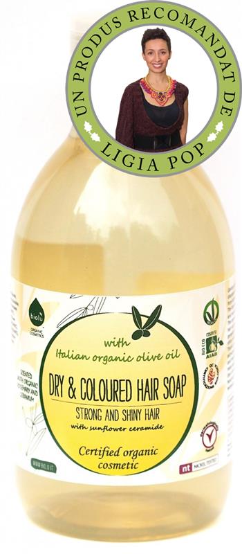 Sampon Ecologic cu Ulei Masline pentru Par Uscat/Colorat Biolu 300ml