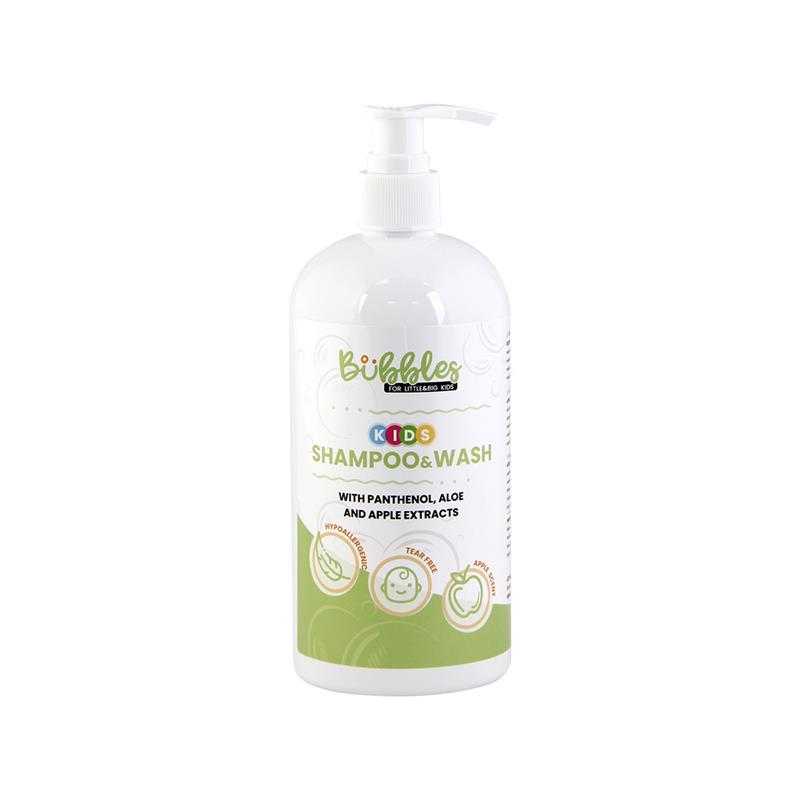 Sampon & Gel de Dus Fara Lacrimi pentru Copii cu Mar Verde si Aloe 500 mililitri Bubbles