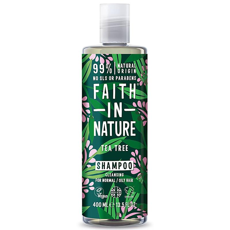 Sampon Natural Purificator cu Ulei din Arbore de Ceai pentru Par Gras cu Matreata 400 mililitri Faith In Nature