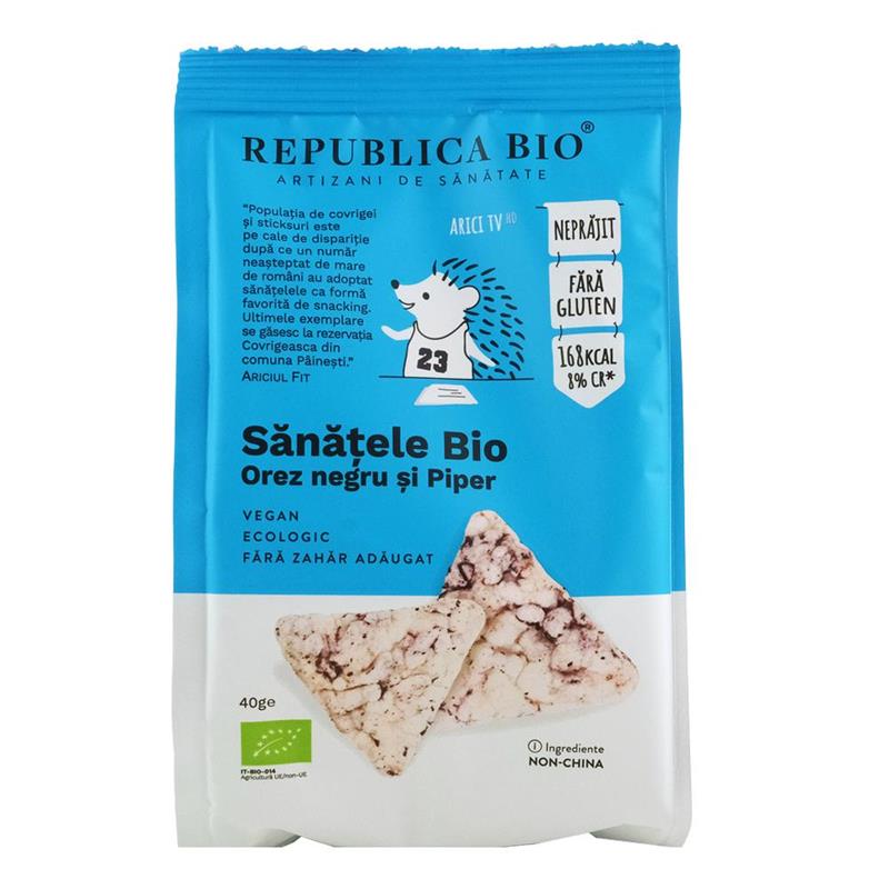 Sanatele Orez Negru si Piper Fara Gluten Bio 40 grame Republica Bio
