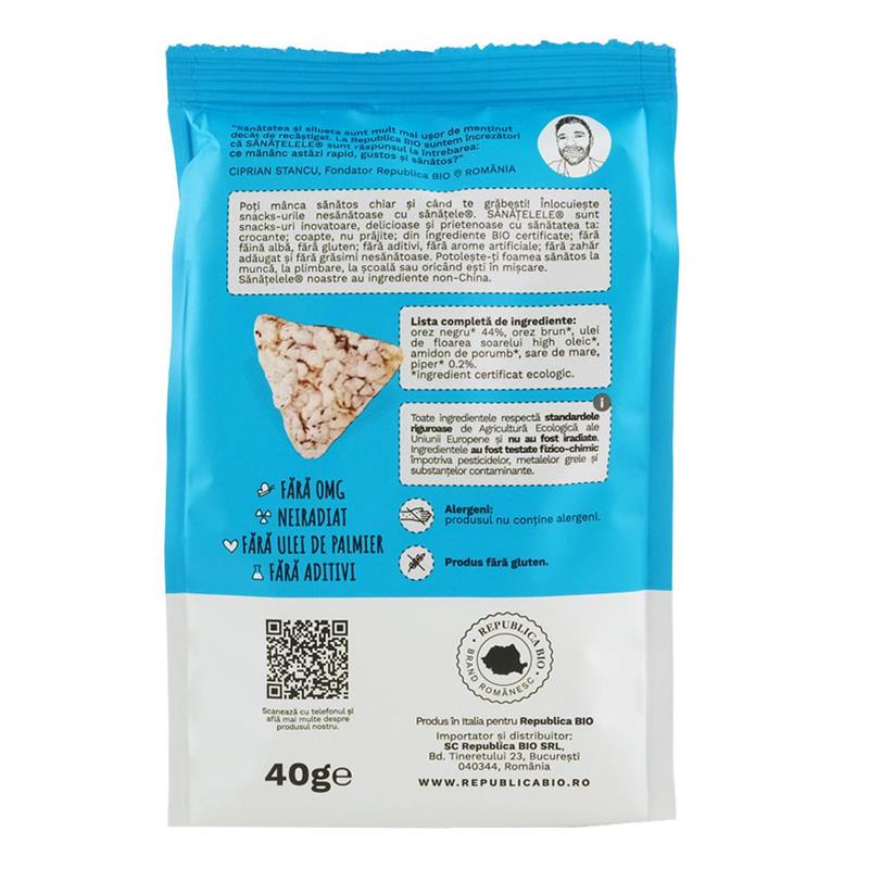 Sanatele Orez Negru si Piper Fara Gluten Bio 40 grame Republica Bio