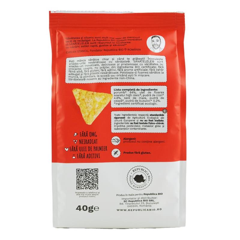 Sanatele Porumb, Rosii si Busuioc Fara Gluten Bio 40 grame Republica Bio