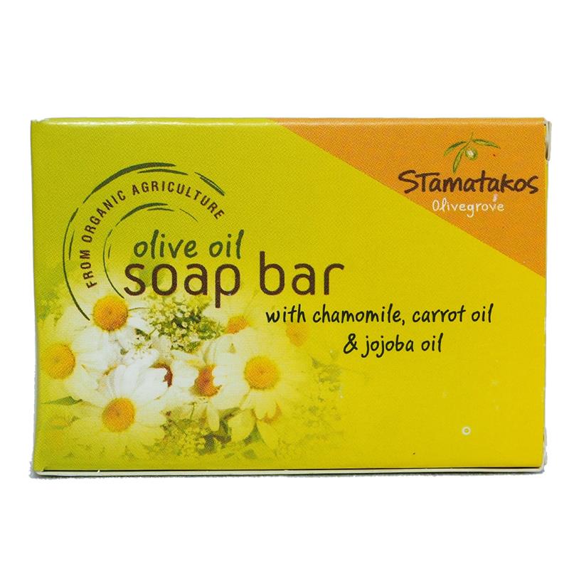 Sapun din Ulei de Masline cu Musetel, Morcovi si Jojoba Bio 80gr Stamatakos