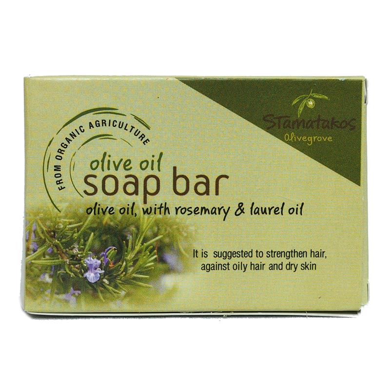 Sapun din Ulei de Masline cu Rozmarin si Dafin Bio 80gr Stamatakos