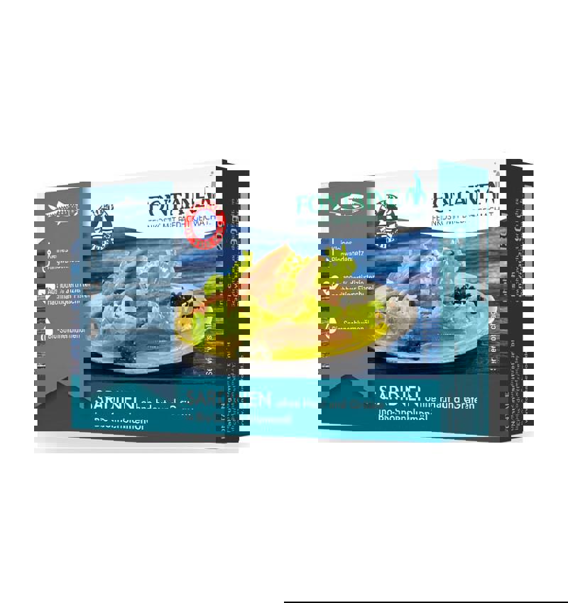 Sardine Fara Piele si Fara Oase in Ulei de Floarea Soarelui Bio 120gr Fontain