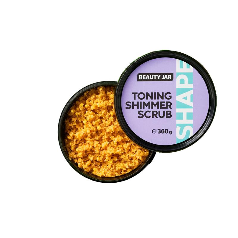 Scrub Stralucitor Tonifiant cu Cafea Verde si Sare de Mare Shape Line 360 grame Beauty Jar