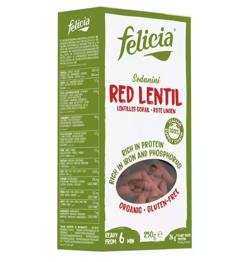 Sedanini Bio Fara Gluten din Linte Rosie Molino 250gr