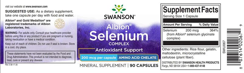 Selenium Complex Glycinate 200 miligrame 90 capsule Swanson