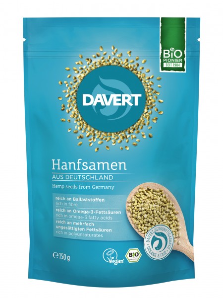 Seminete de Canepa Intregi Bio 150gr Davert