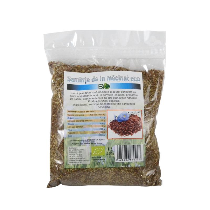 Seminte de In Macinate Bio 250 grame Deco Italia