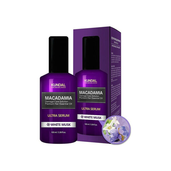 Serum Reparator pentru Par Deteriorat cu Ulei de Macadamia White Musk 100 mililitri Kundal