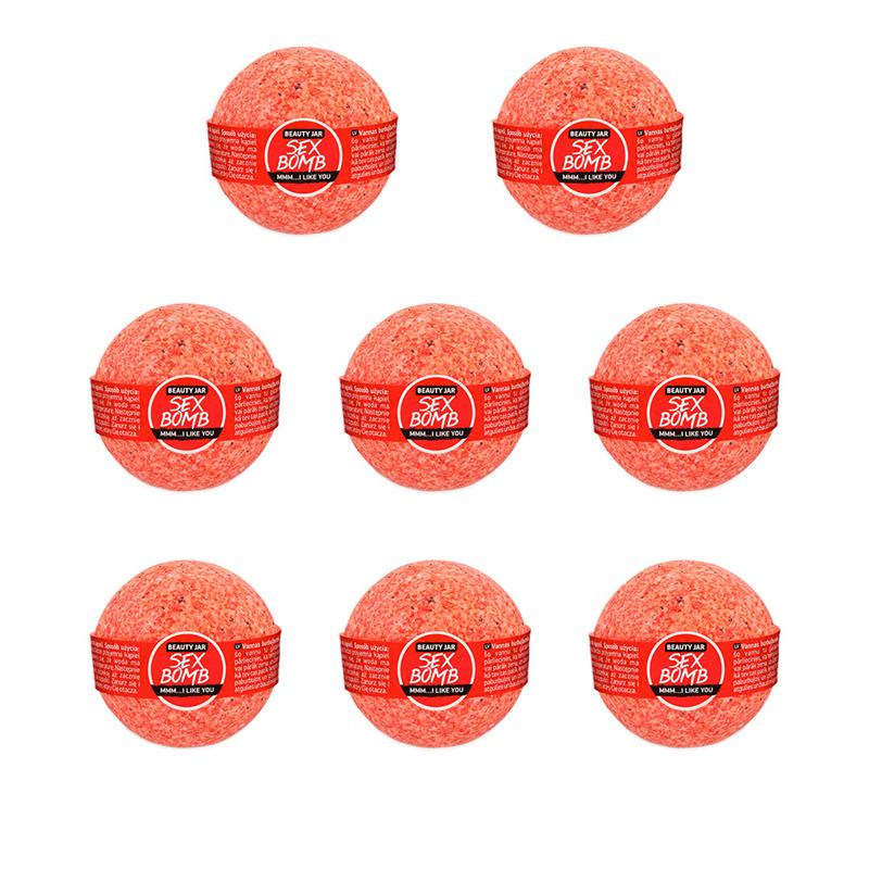 Set de 8 Bile de Baie Efervescente cu Aroma de Capsuni Sex Bomb 8x150 grame Beauty Jar