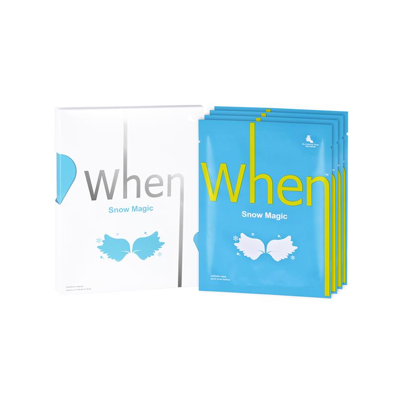 Set Masca Coreana Iluminatoare din Bioceluloza cu Niacinamida si Aloe Vera Snow Magic 115 mililitri When