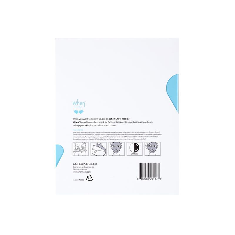 Set Masca Coreana Iluminatoare din Bioceluloza cu Niacinamida si Aloe Vera Snow Magic 115 mililitri When