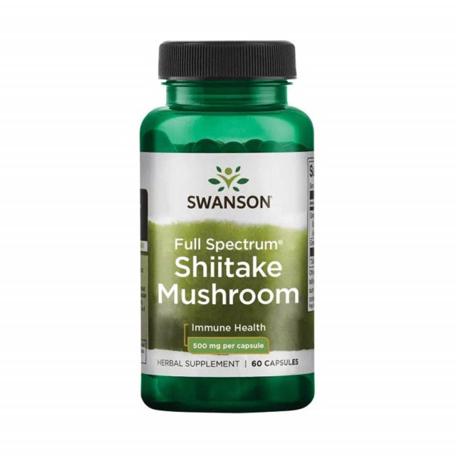 Shiitake Mushroom (Lentinus Edodes) 500 miligrame 60 capsule Swanson