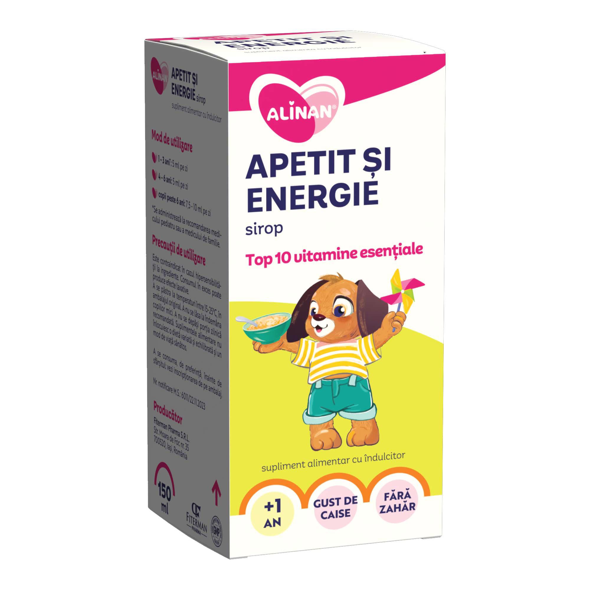 Sirop Apetit si Energie 150 mililitri Alinan Fiterman