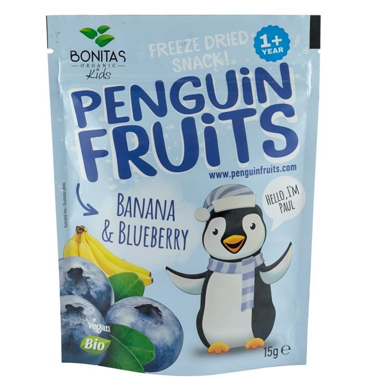 Snack de Banane si Coacaze Negre Uscate si Congelate Bio 15grame Bonitas