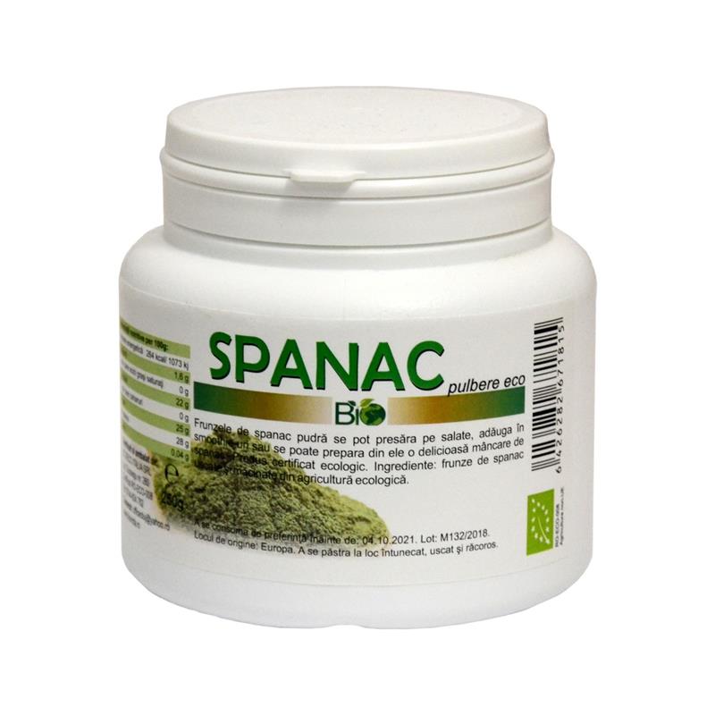 Spanac Pulbere Bio 250 grame Deco